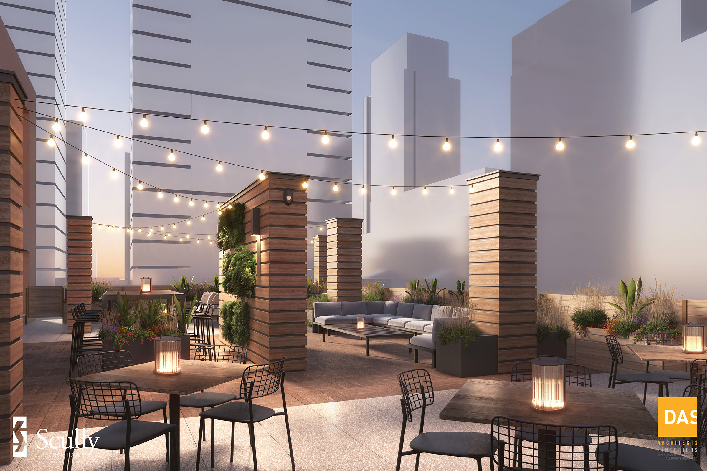 The Sansom Roof Deck Rendering