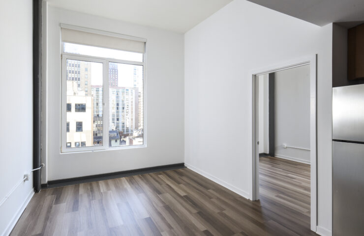 living area with large window to enjoy city views