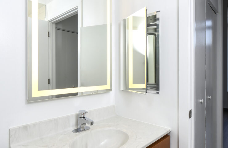 modern bathroom with led lights