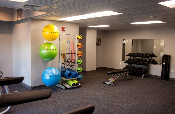 strength training equipment in fitness center 