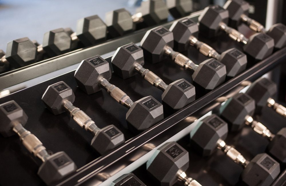 weight lifting with dumbbells and bar bells