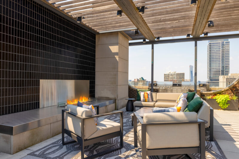 Sky Deck with 360° View, Includes Grilling Station and Outdoor Living Area with Fireplace