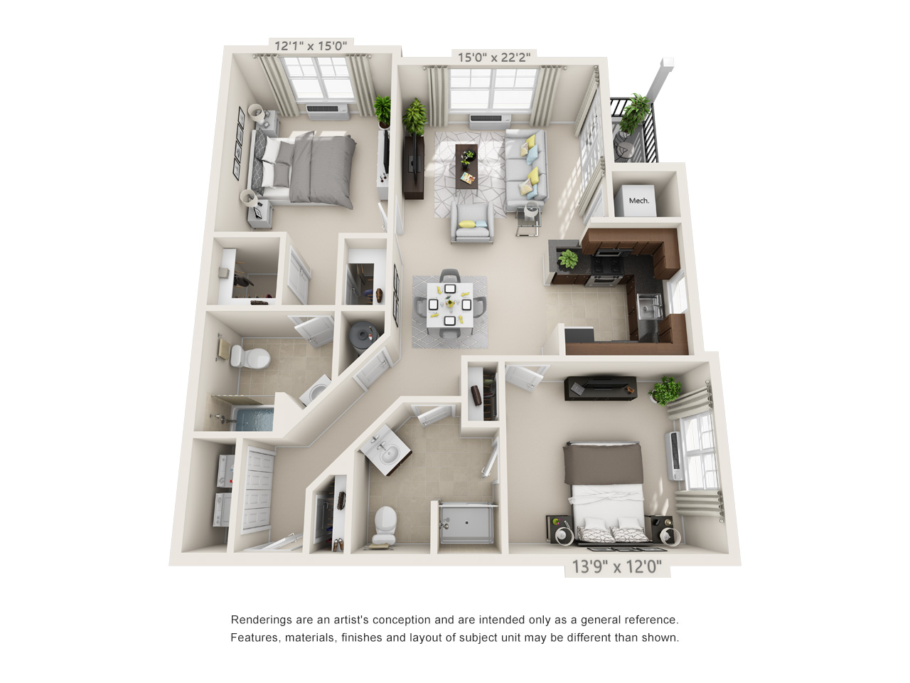 two bedroom apartments