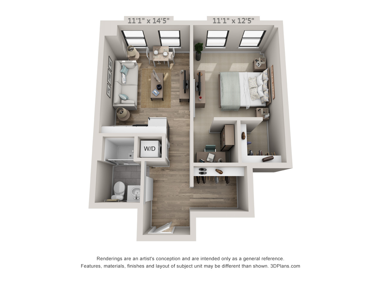 1 Bedroom Grand - 620 sq. feet