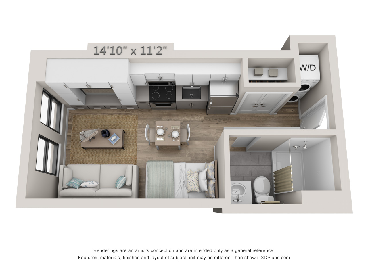 apartments in Center City philadelphia - Studio Apartment