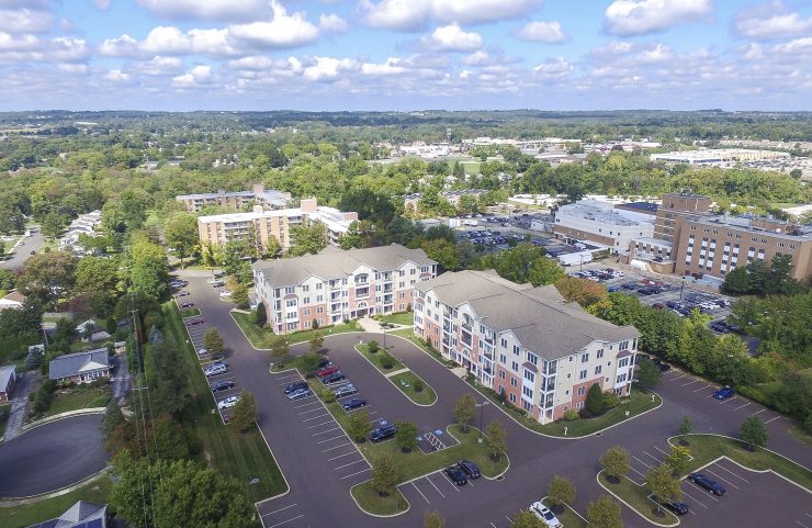 aerial shot of dekalb and surrounding norristown, pa
