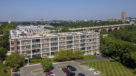 aerial view of bridgeview and parking lot