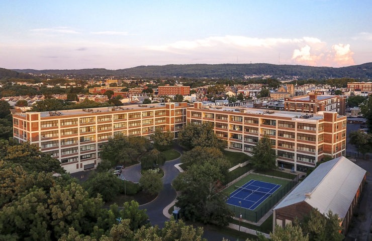 Back Aerial View of Bridgeview at dusk