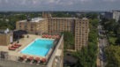 Aerial view of the rooftop pool 