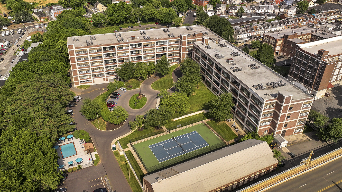 Back Aerial View of Bridgeview at dusk