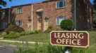 leasing office signage infront of entrance