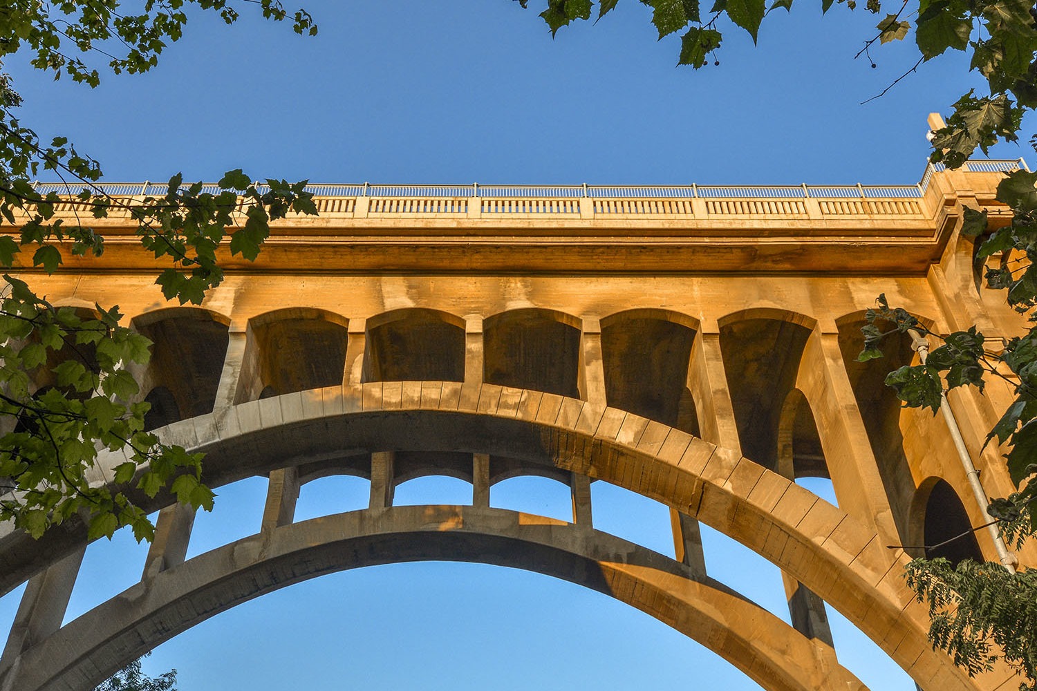 underneath shot of the 8th street bridge