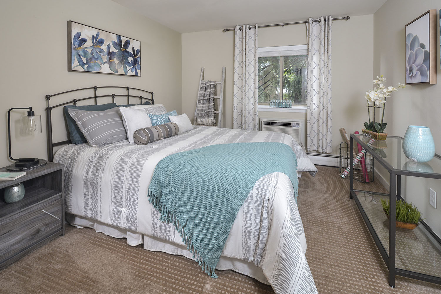 large bedroom with large window