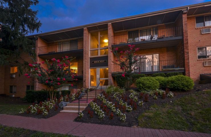 entrance to homes at night