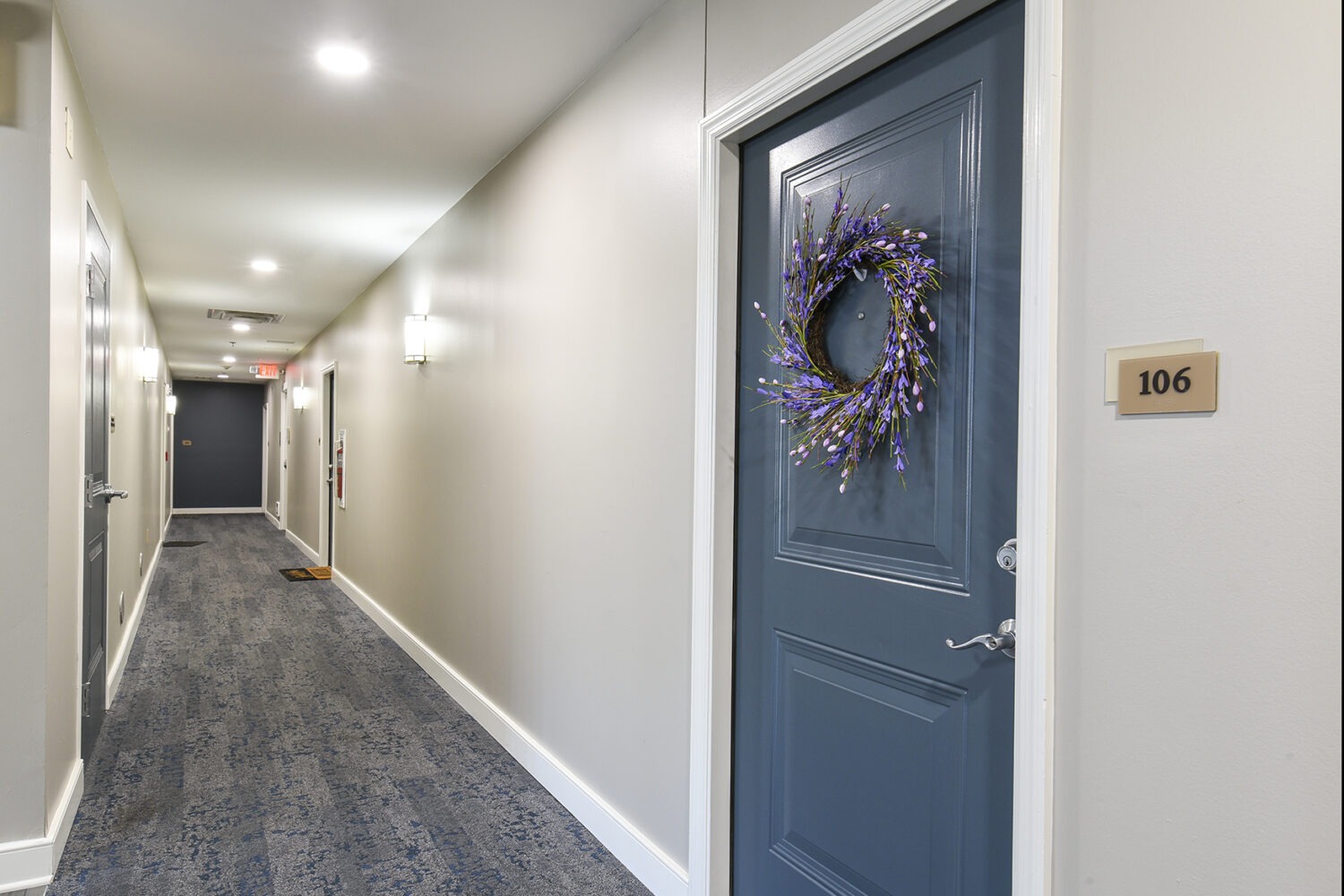apartment hallway and door in East Norriton, PA