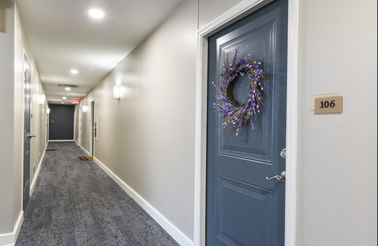apartment hallway and door in East Norriton, PA