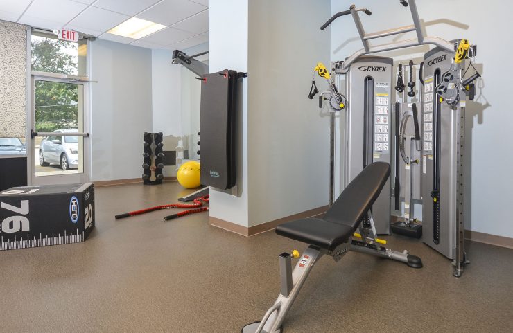 weight machines in the fitness center 