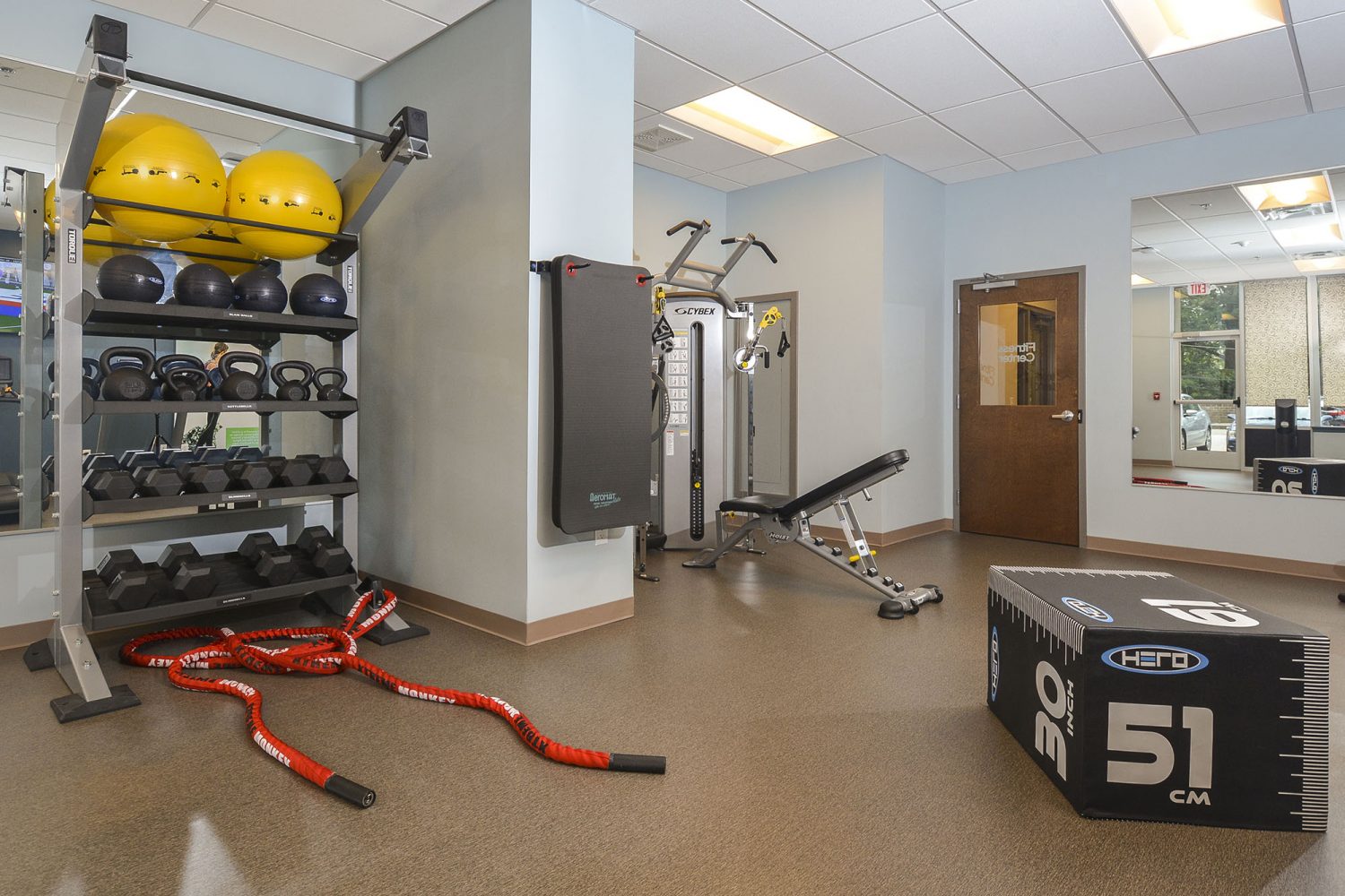 strength training equipment in the fitness center