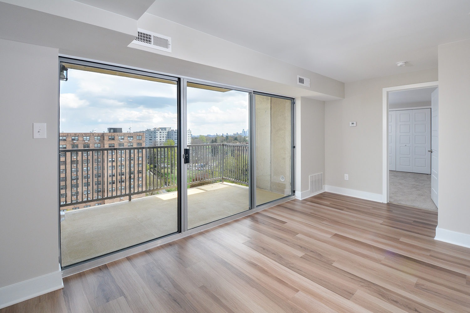 Penthouse balcony from living room