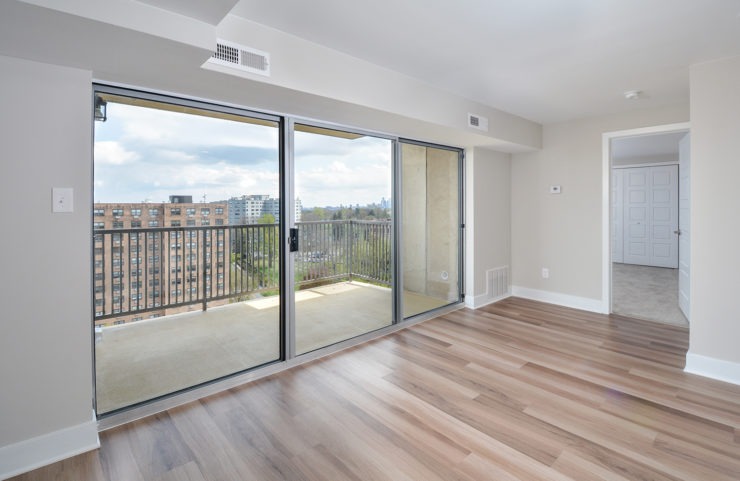 Penthouse balcony from living room