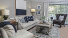living room with large sliding door 