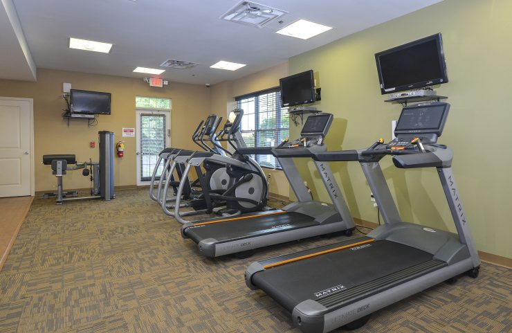 treadmills and elliptical machines in premiere fitness center 
