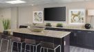 bar stools and lounge area in resident lounge 
