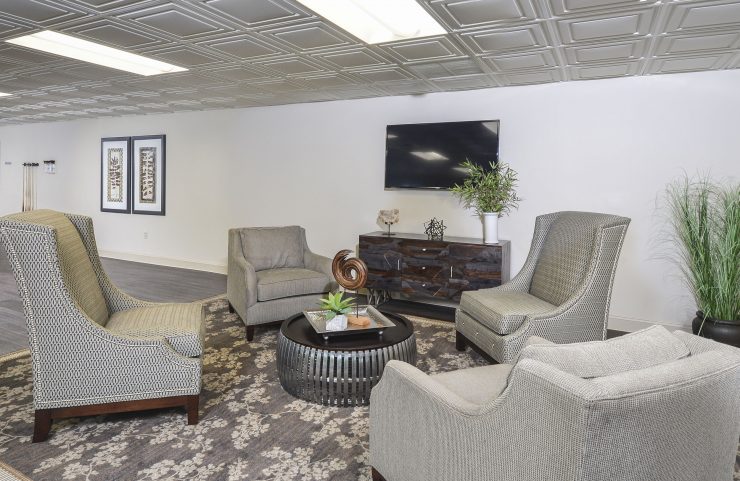 ample seating in the resident lounge