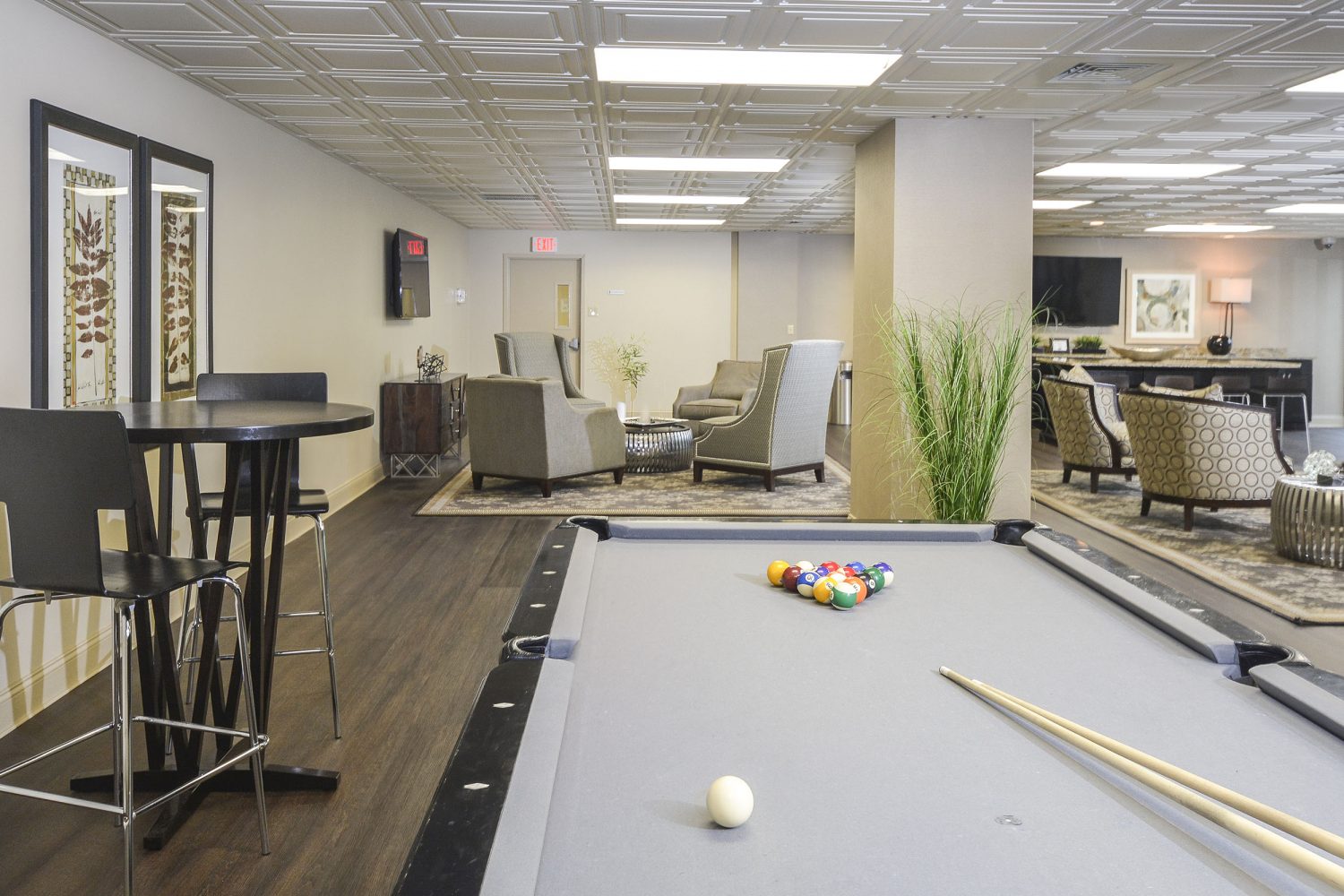 Play pool with friends in the resident lounge