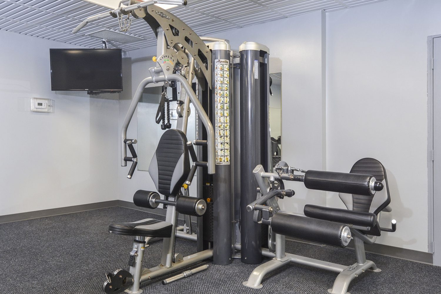 fitness center with weight machines