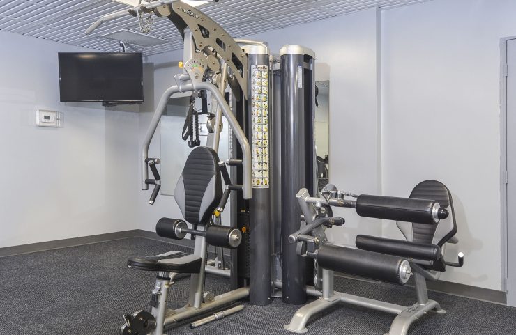fitness center with weight machines 