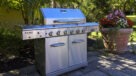 stainless steel grill on outdoor patio