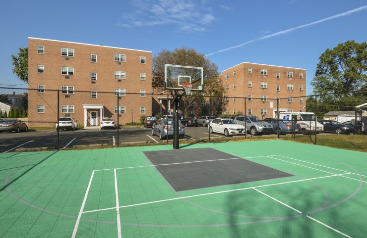 sports court to play tennis, basketball or soccer
