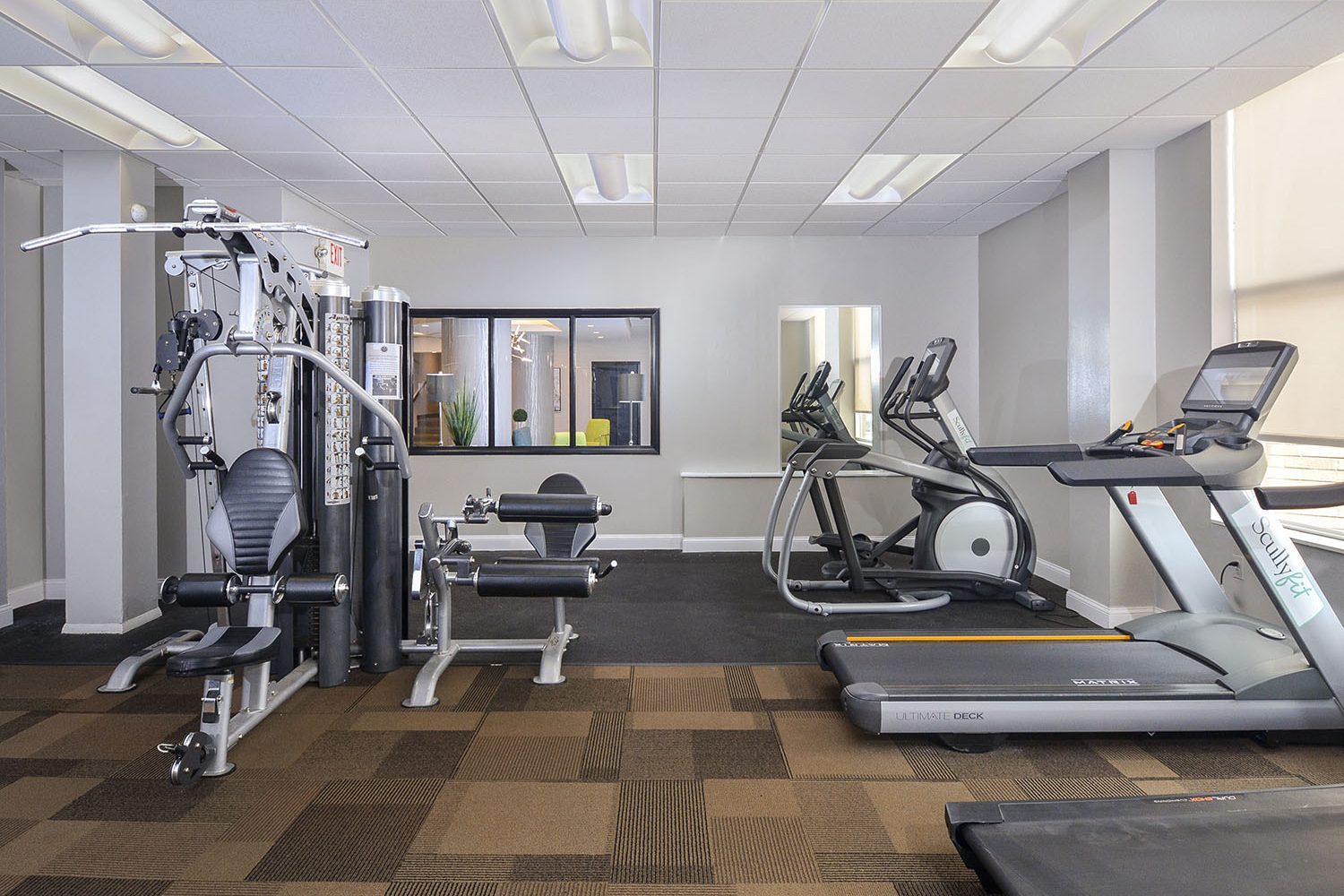 weight machine and elliptical in the fitness center 