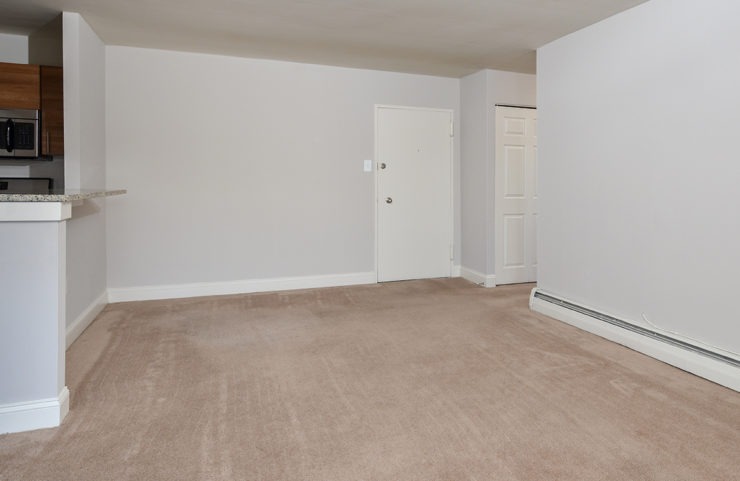 large living area with wall to wall carpeting