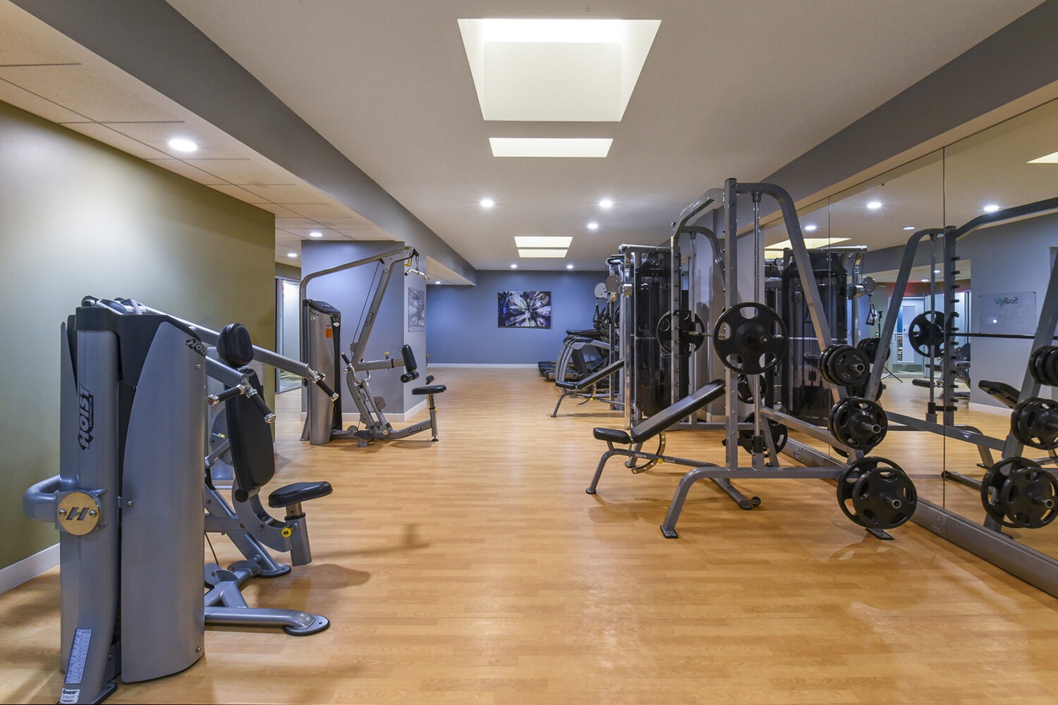 view of the large fitness center
