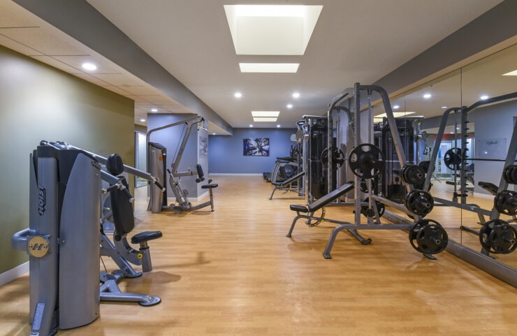 view of the large fitness center