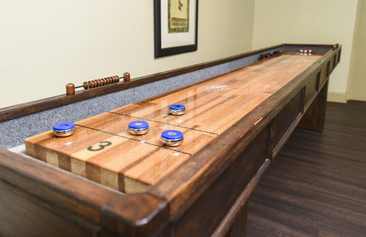 Shuffleboard Table in the resident lounge