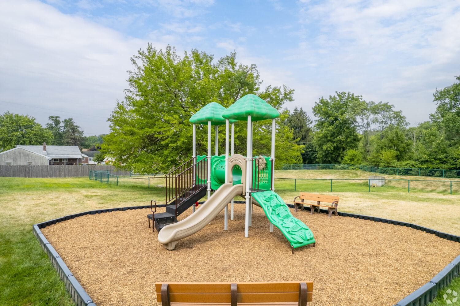 playground with two slides 