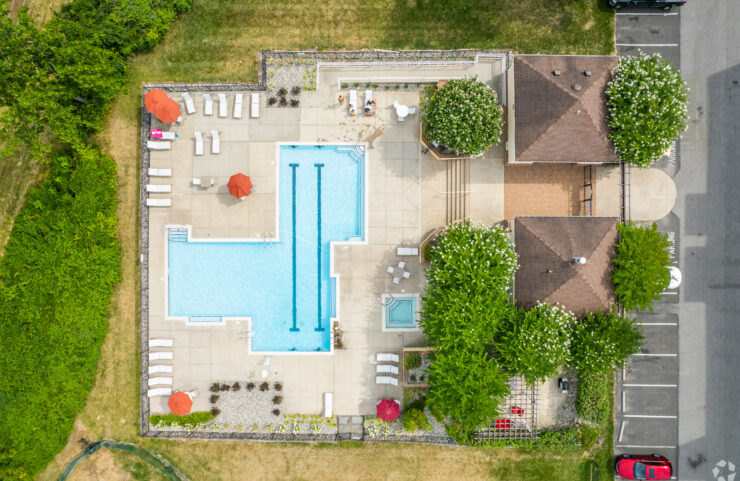 Aerial view of the pool