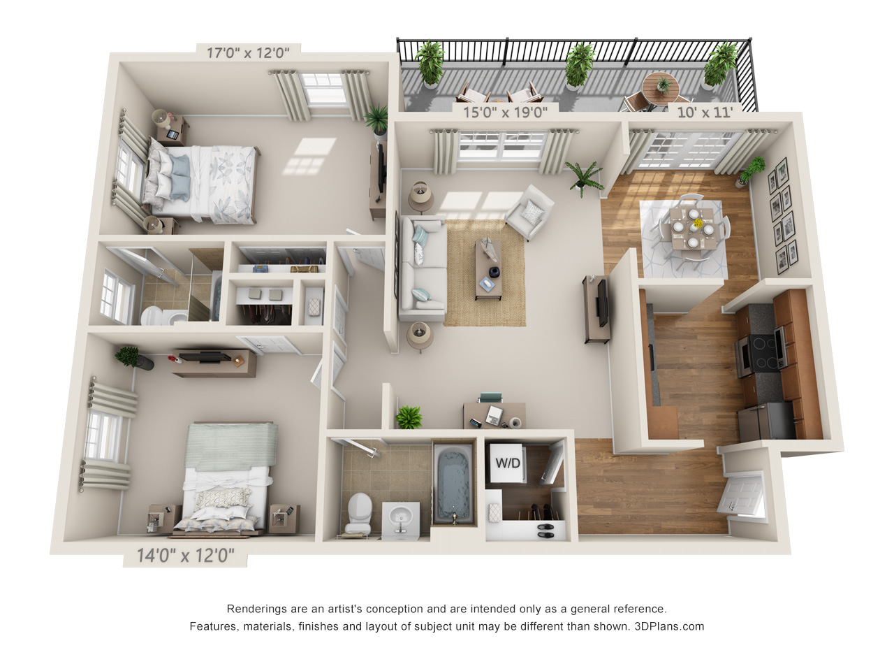 two bedroom apartment in horhsam