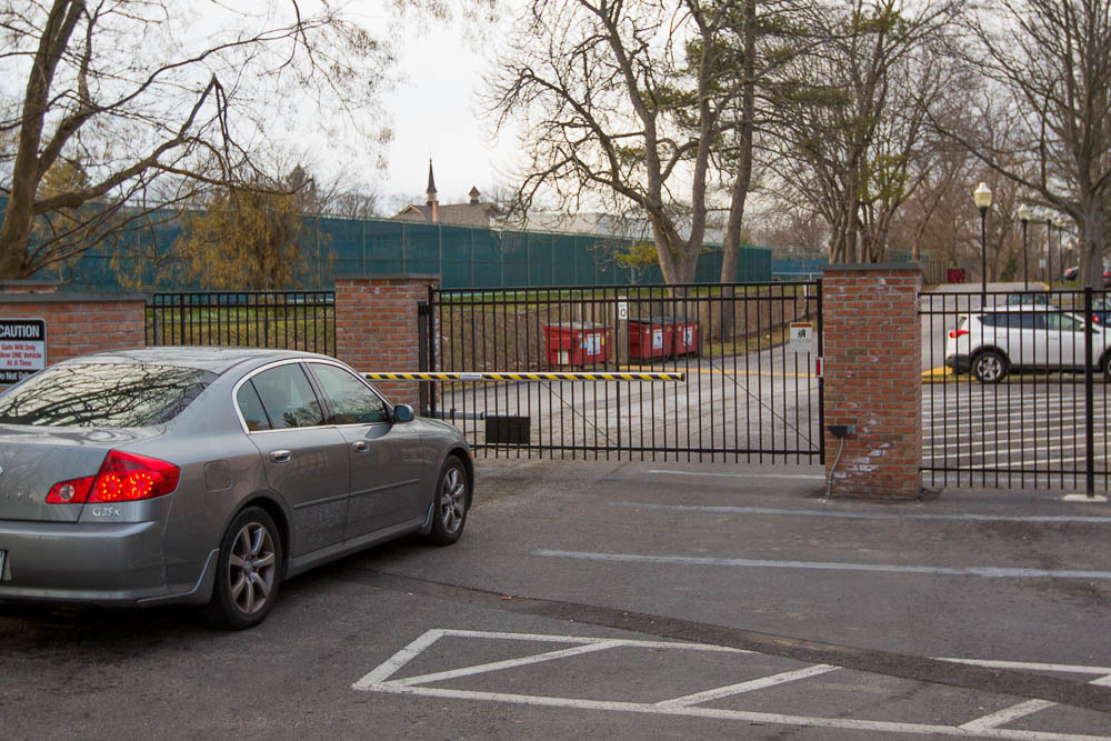 gated entry into parking lot
