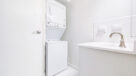 stackable washer and dryer outside bathroom