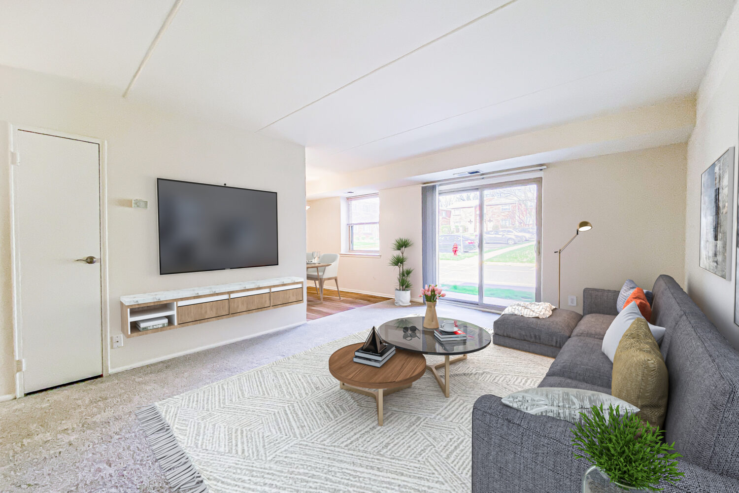 virtually staged living room