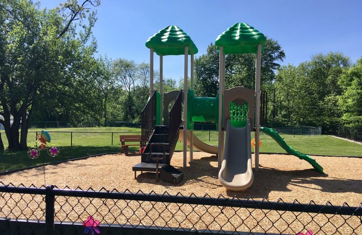 playground with two slides 