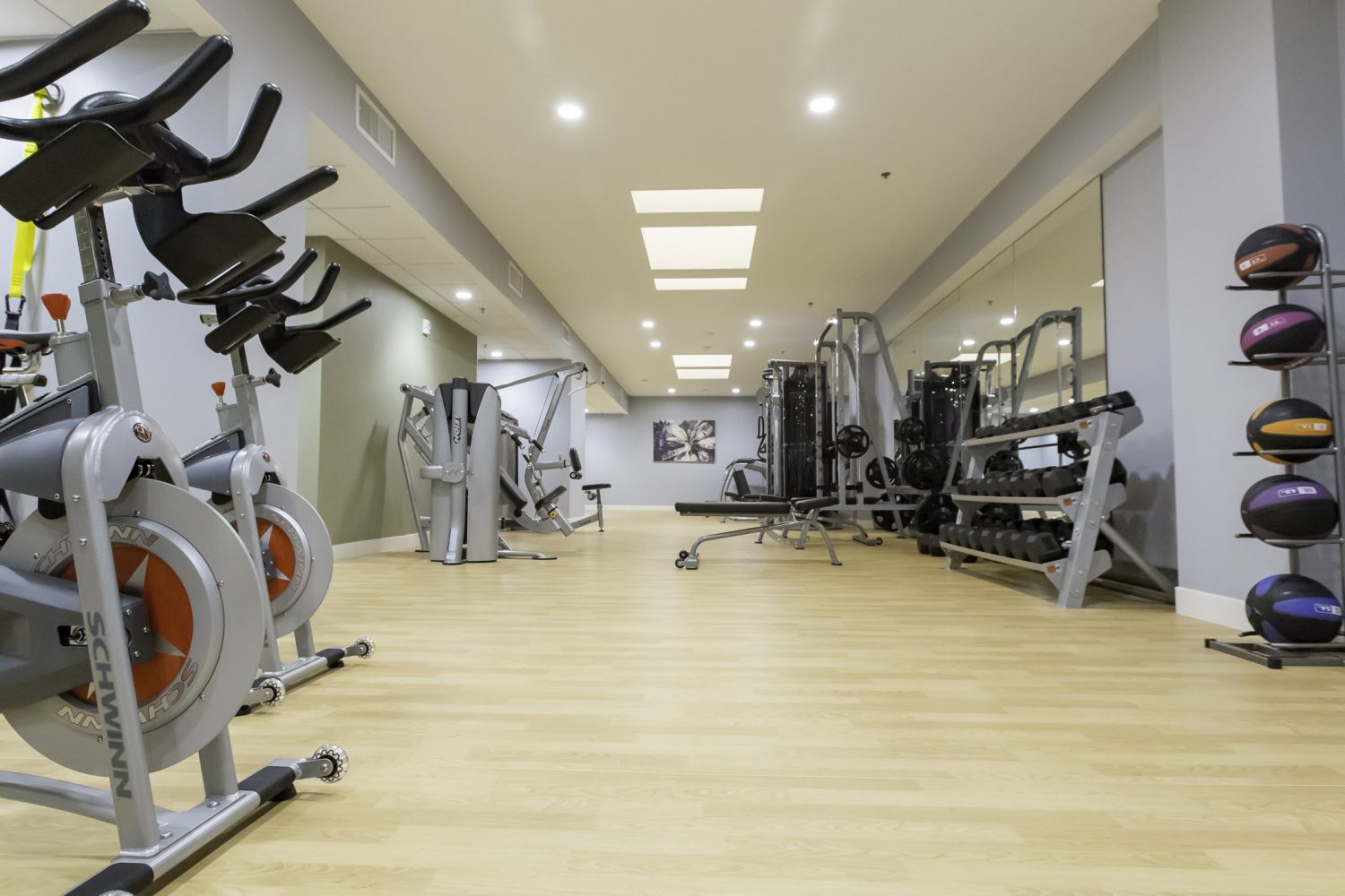 view of the large fitness center