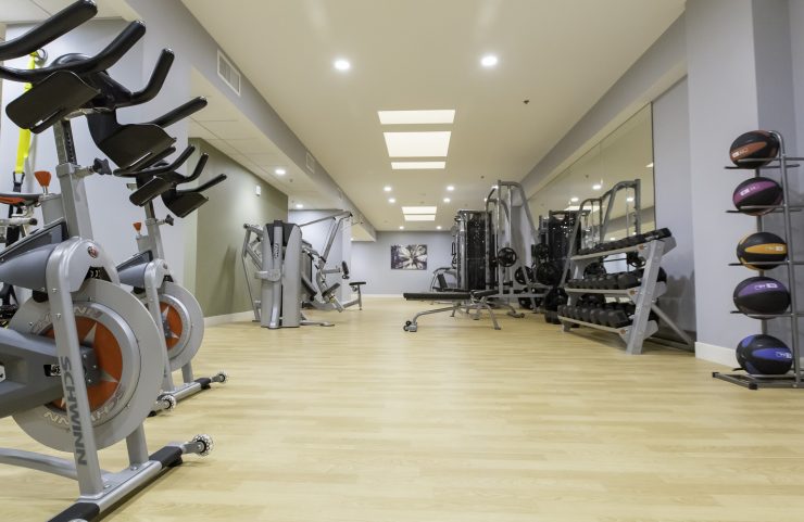 view of the large fitness center