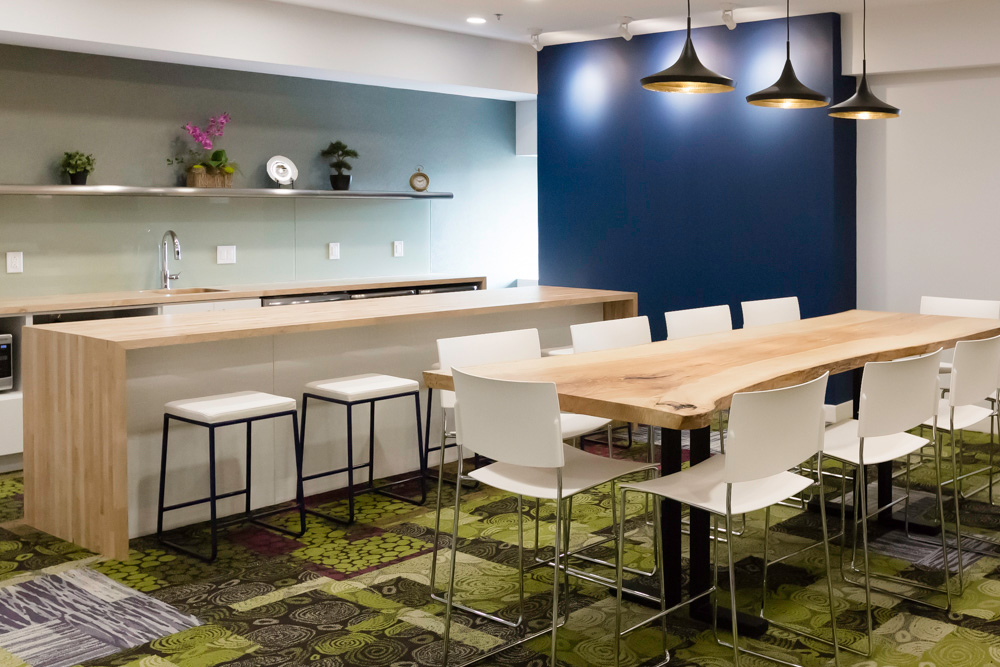 kitchen and eating area in resident lounge