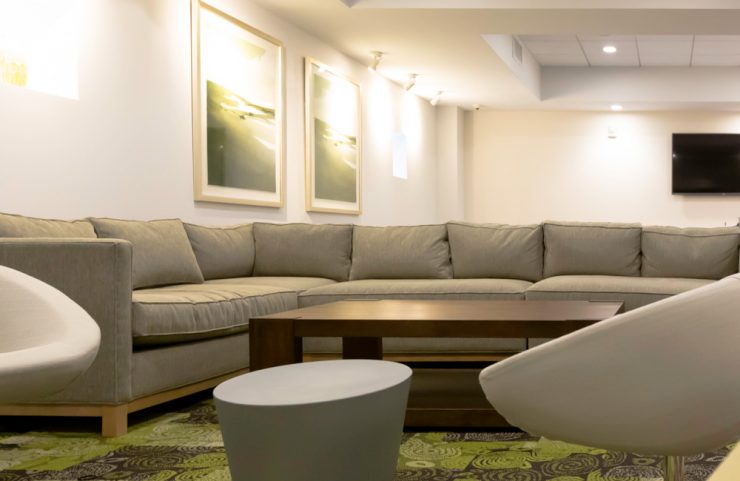 large sofa and seating in resident lounge 