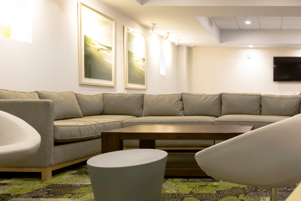 large sofa and seating in resident lounge